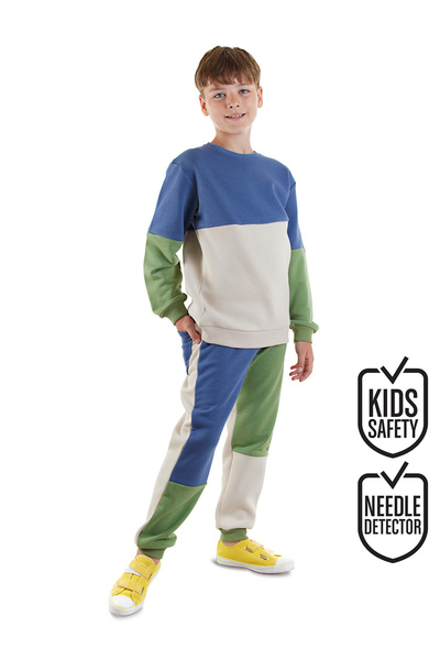 Denokids Color Blocked Boys Tracksuit Set