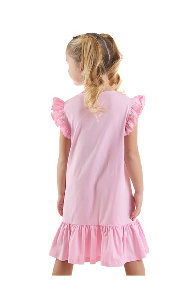 Denokids Unicorn Magic - Girl's Pink Ruffle Summer Dress