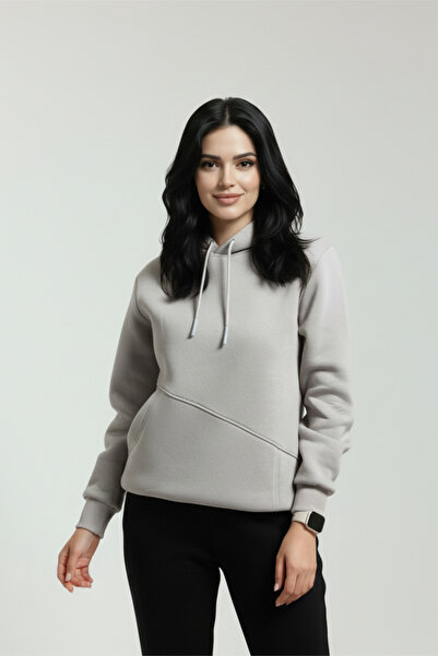 Veleno Γυναικείο Φούτερ Stone με Πλαϊνές Τσέπες, Μαλακό Ύφασμα Puff με 3 Κλωστές