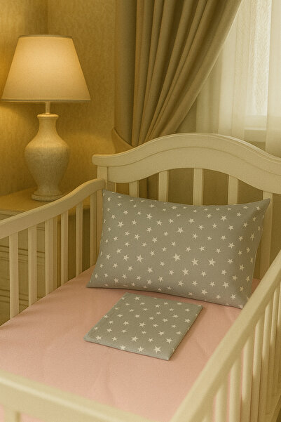 Çeyiz Bahçesi Gray Starry 2-Piece Baby Pillow Case