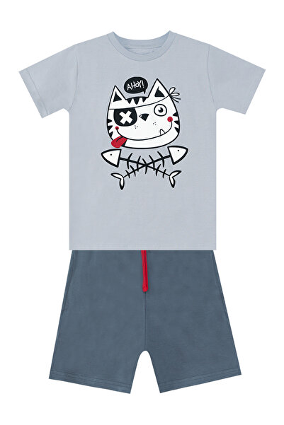 Denokids Boy's Summer Set - Ahoy Cat T-shirt and Shorts