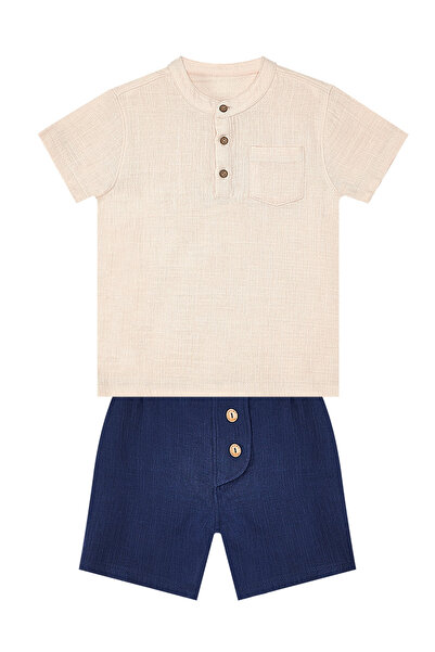 Denokids Summer Muslin Shorts and Shirt Set for Baby Boy