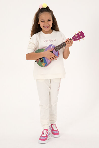 U.S. Polo Assn. Girl's Cream Jogger Sweatpants 50317895-Vr256