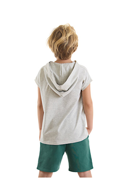 MSHB&G Green Boy's Hooded Summer T-shirt and Shorts Set - Animals