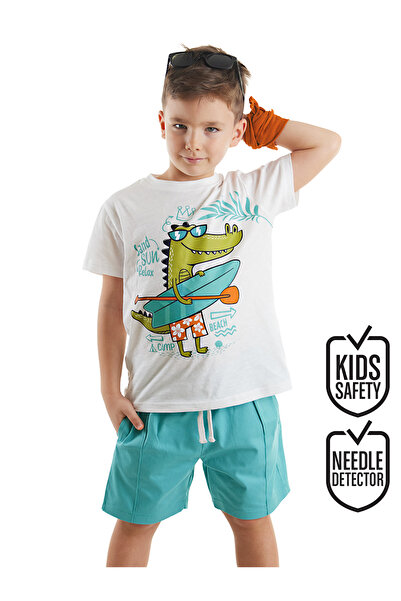 Denokids Boy's Gabardine T-shirt and Shorts Set - Crocodile Summer