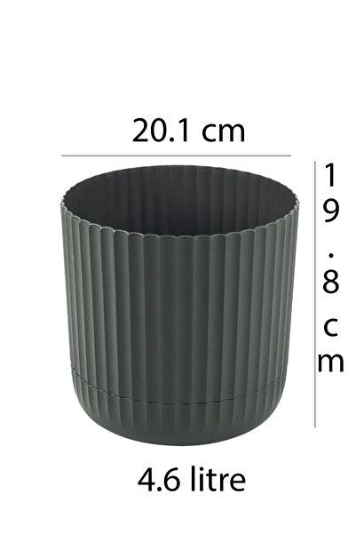 TEMMUZ HOME Zeraf Saksı No:3–1 Adet 4.6 Litre Tabaklı Masa veSehpa Üzeri Saks...