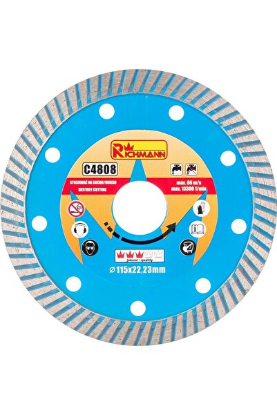 richmann Disc diamantat turbo, beton, taiere umeda si uscata, 115 mm/22.23 mm,