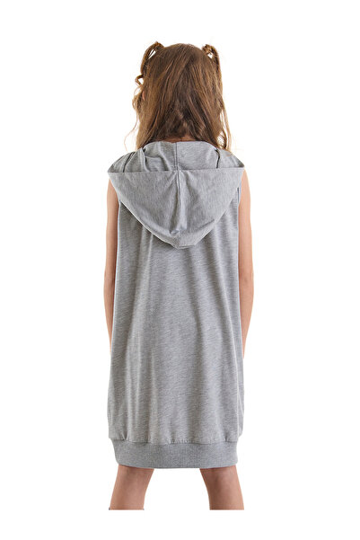 MSHB&G We Rock Gray Melange - Sleeveless, Hooded and Pocket Girl's Dress
