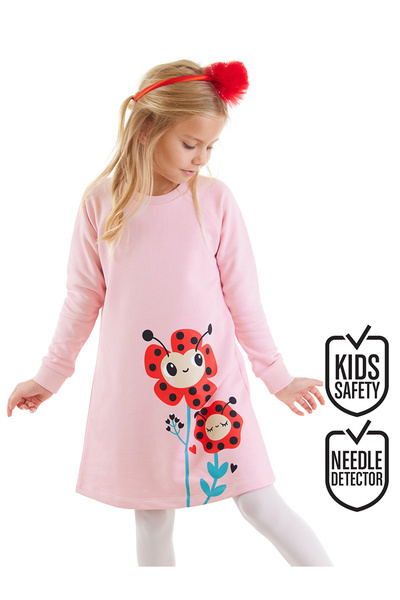 Denokids Ladybug Flowers Girl's Dress