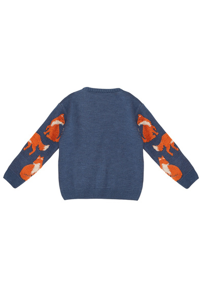 MSHB&G Navy Blue Fox Boy Long Sleeve Knitwear Sweater