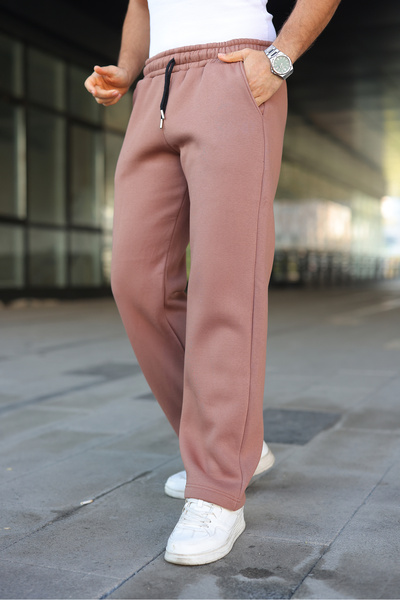 comstar Men's Wide Leg Elastic Waist Tile Pattern Sweatpants