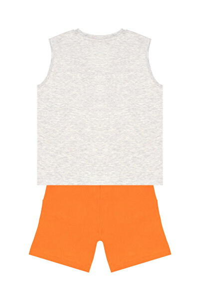 Denokids Boy's Dino Printed Summer Sleeveless T-shirt and Shorts Set