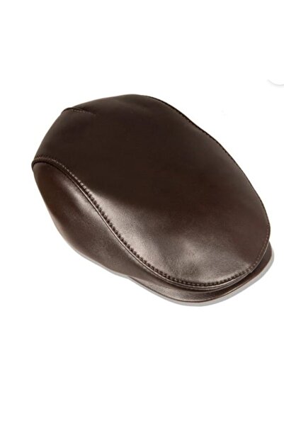 ERAT TİCARET Deri Şapka Hakiki Kuzu Derisinden Üretilmiş Kasket Şapka