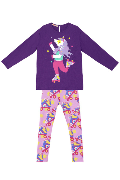 MSHB&G Skating Unicorn Girl's Tunic Tights Set