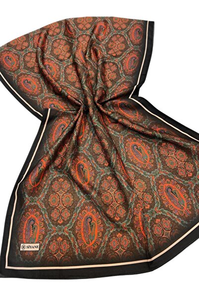 Siyane Black Scarf Shawl Pattern Ethnic Shawl