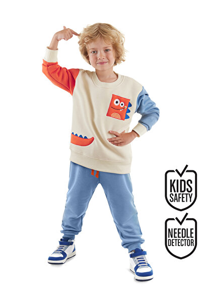 Denokids Boy's Dinosaur Colorful Tracksuit Set