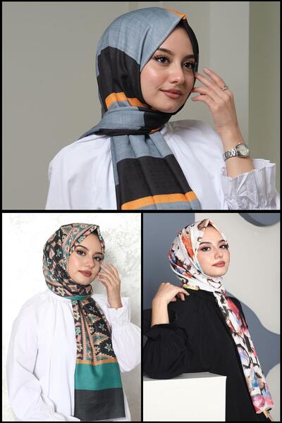 AFVENTE Striped,Floral Pattern Cotton Shawl Buy 3 Get 2