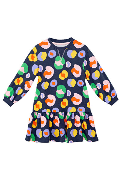 MSHB&G Colorful Floral Girl's Navy Blue Dress