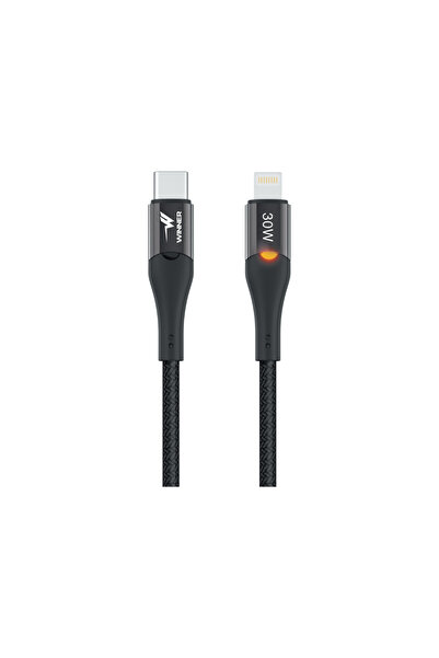 WINNER كابل شحن 30 وات مع LED من النوع C إلى Lightning بطول 1.2 متر