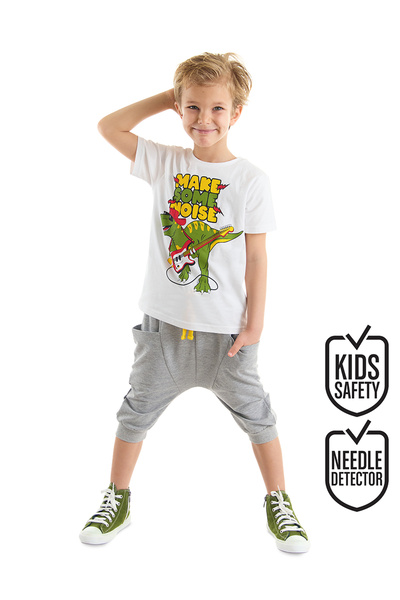 Denokids Noise Boy T-shirt Capri Shorts Set