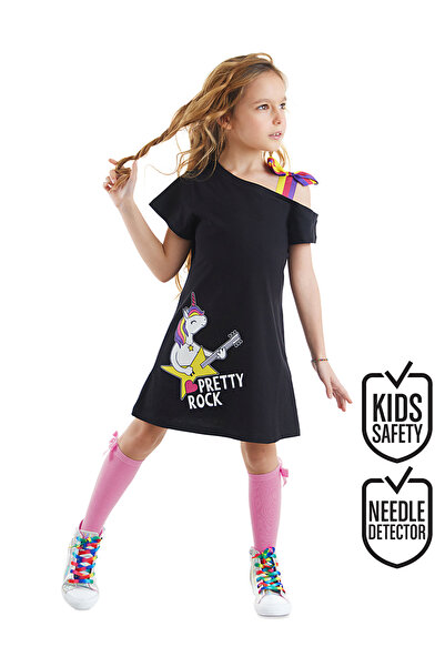 MSHB&G Unicorn Rock Black Summer Combed Cotton Girl's Dress