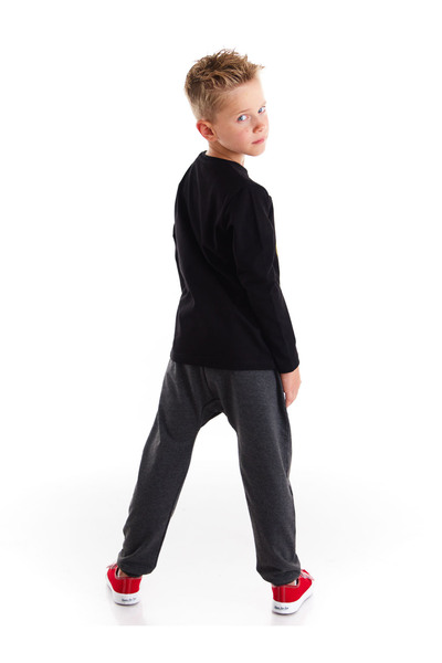 MSHB&G Black Skateboard Boy T-shirt Trousers Set