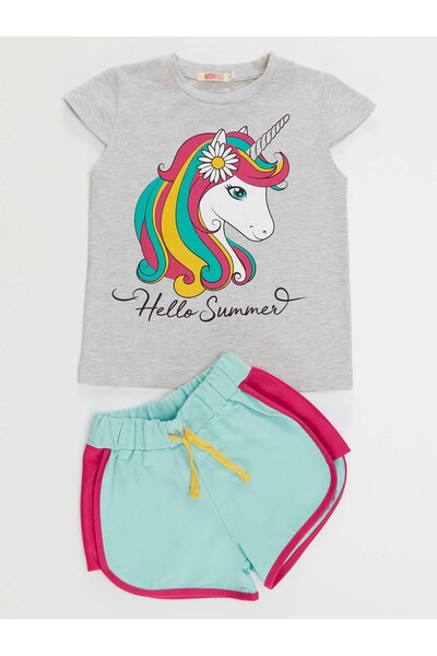 MSHB&G Floral Unicorn Girls T-Shirt Shorts Set