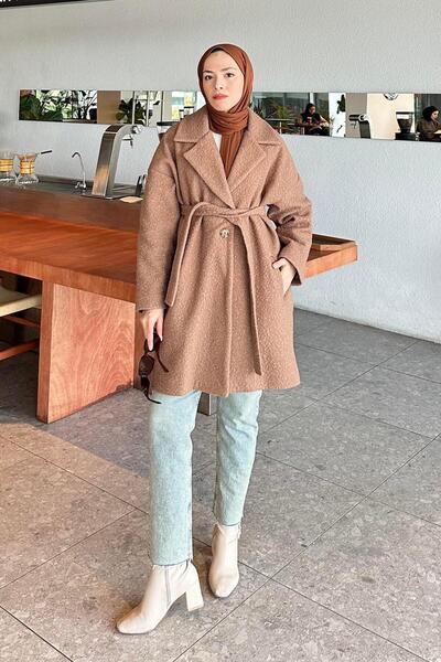 lamelif Belted Coat Brown
