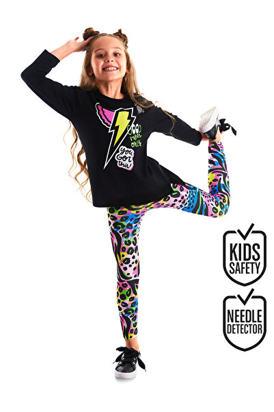 MSHB&G Girl's Lightning Patterned Winged T-shirt and Leggings Set