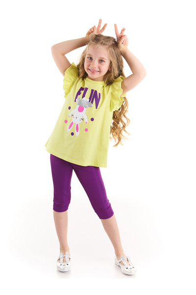 Denokids Rabbit Cheerleader Girl Kids T-shirt Tights Set