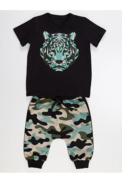 MSHB&G Pixel Tiger Boy's T-shirt Capri Shorts Set