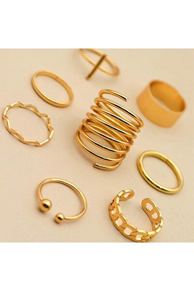 Pursehuit Set de 8 inele, aurii Brenda C2