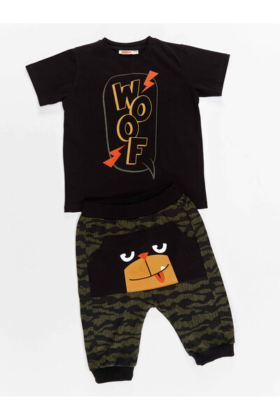 Denokids Woof Boy's T-shirt Capri Shorts Set