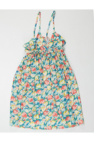 Ollie&Olla Girls' Summer Dress with Ruffled Floral Straps