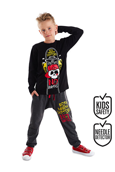 MSHB&G Black Skateboard Boy T-shirt Trousers Set