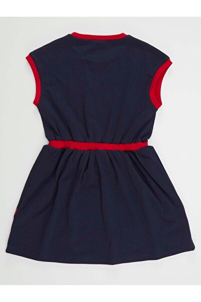MSHB&G Girl's Navy Blue Summer Dress - Elastic Waist, Sequins and Cherry Cotton