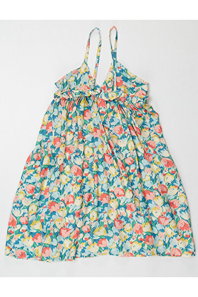 Ollie&Olla Girls' Summer Dress with Ruffled Floral Straps