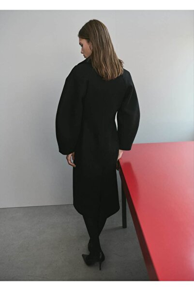 MANGO Woman Kalıplı yün palto