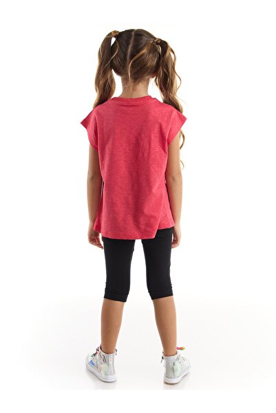MSHB&G Girl's Black Star Cat T-Shirt and Tights Set