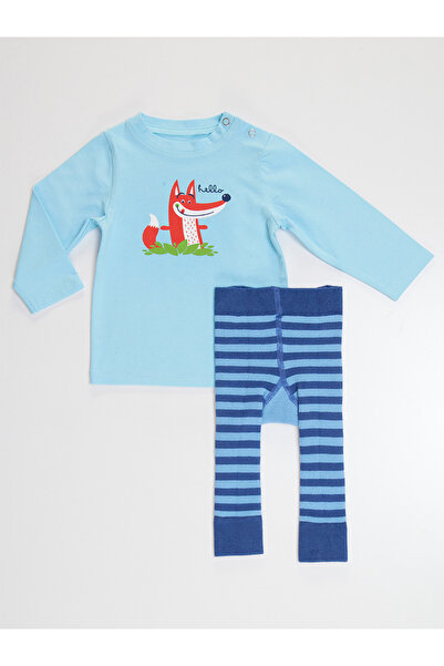 Denokids Σετ Καλσόν-Παντελόνι Tilki Baby Boy T-shirt