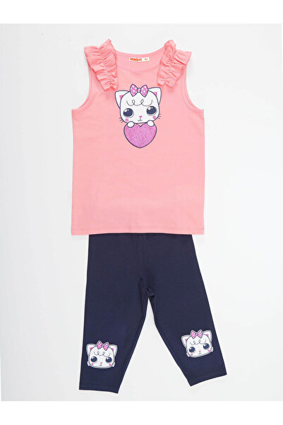 Denokids Kitten Girl T-shirt Tights Set
