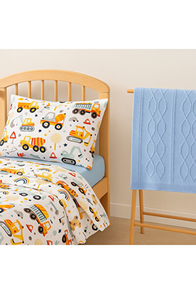 BELENAY HOME Lino Baby Pure Sleep Montesorri Turquoise 4-Piece Baby Sleeping Set - (Duvet Cover + Quilt + Mattress Pad + Bat)