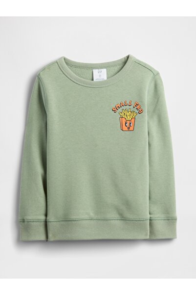 GAP Erkek Bebek Yeşil Bisiklet Yaka Sweatshirt