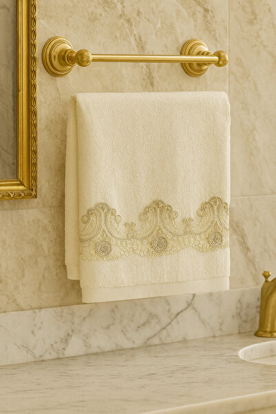 Çeyiz Bahçesi Dilan французький оксамитовий рушник з кантом 50&90