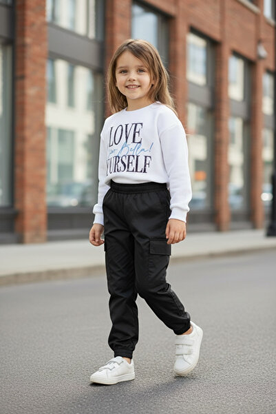 Colorstories Satin Textured Black Cargo Pocket Pants