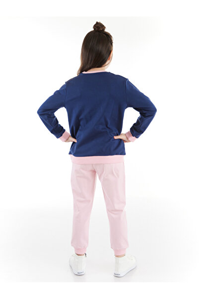 Denokids Cat Boncuk Girl's Tracksuit Set