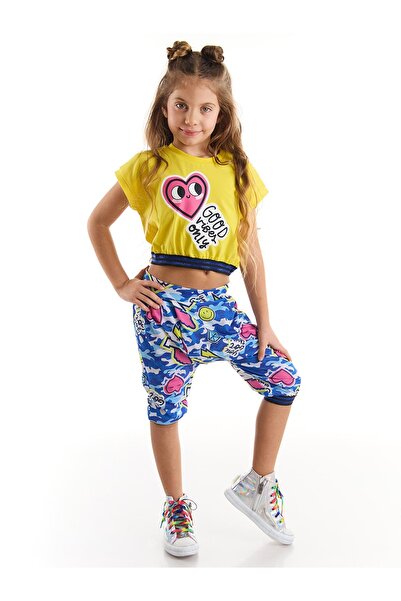 MSHB&G Heart to Heart Girl's Crop Top Capri Shorts Set