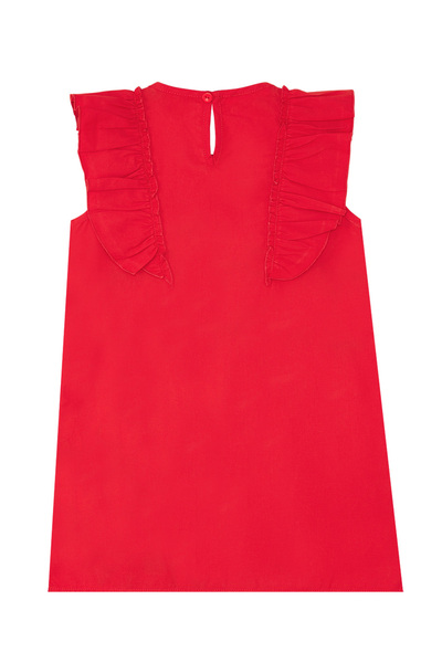 Denokids Girl's Red Summer Ruffle Evening Dress