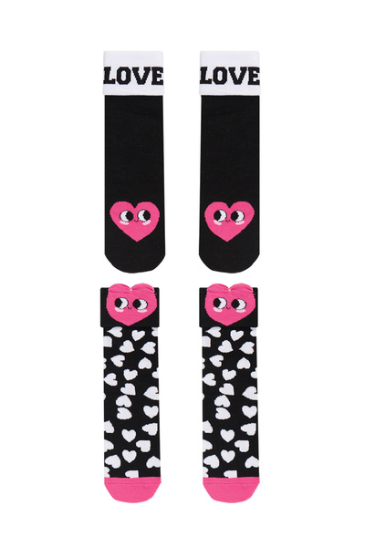 MSHB&G Love Heart 2-Piece Socks Set for Girls