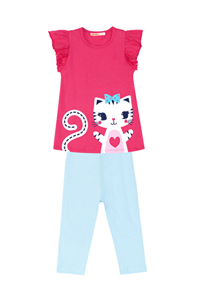 Denokids Frilly Kitten Girl's T-shirt Tights Set